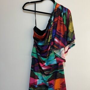 Jessica Simpson One Shoulder Colorful Dress